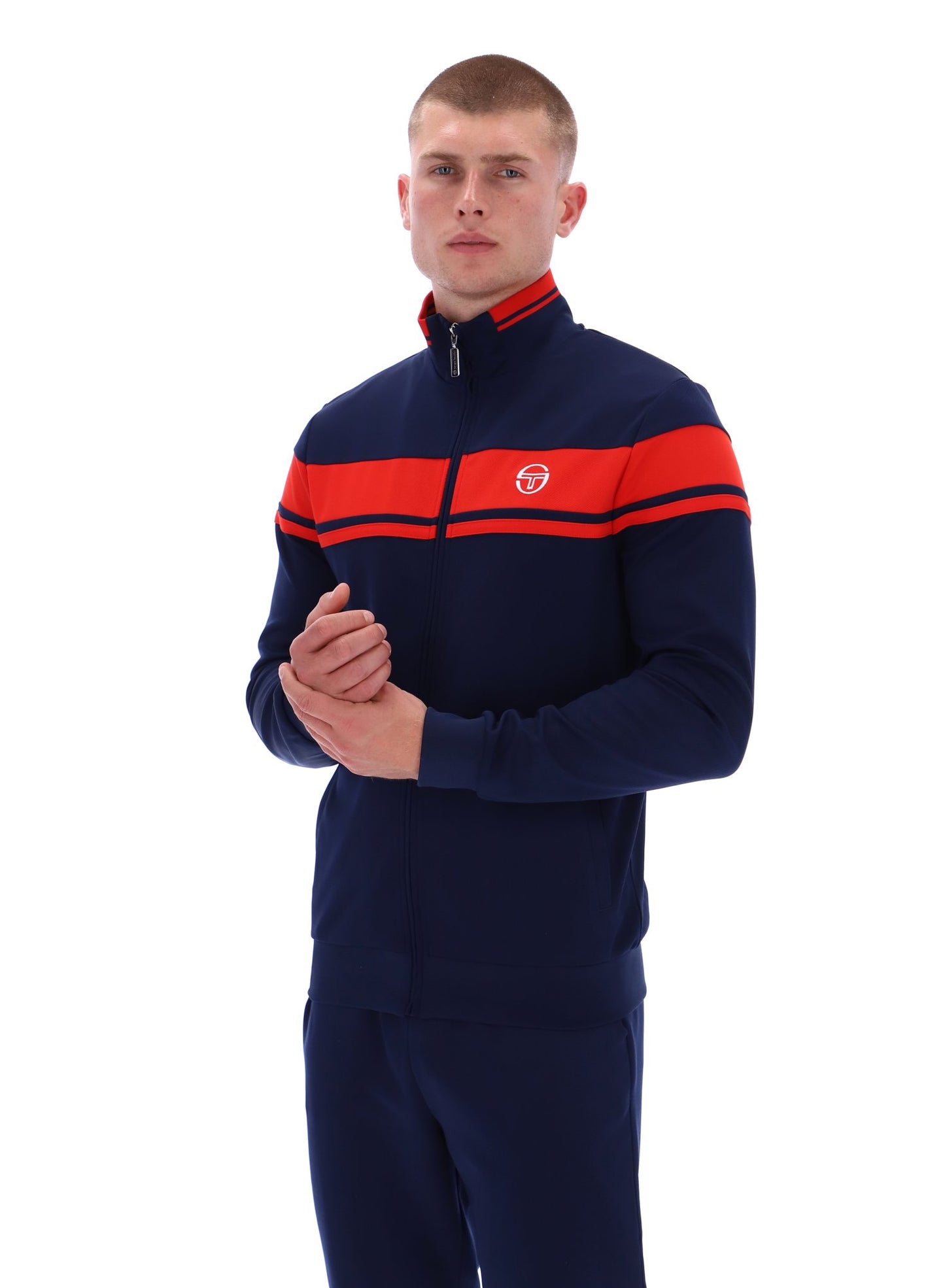 Sergio Tacchini Men's Damarindo Track Top Maritime Blue / Adrenaline Rush
