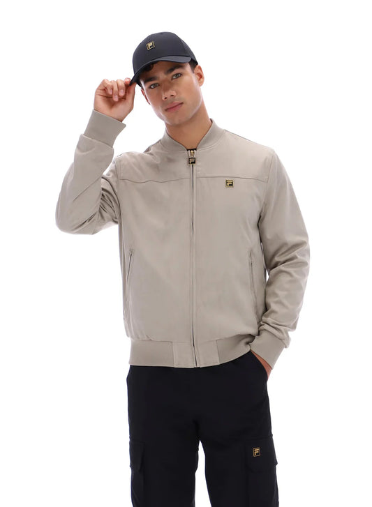 Fila Vintage Men's Dean Faux Suede Jacket Vintage Khaki