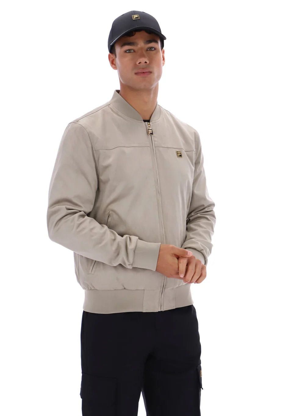 Fila Vintage Men's Dean Faux Suede Jacket Vintage Khaki