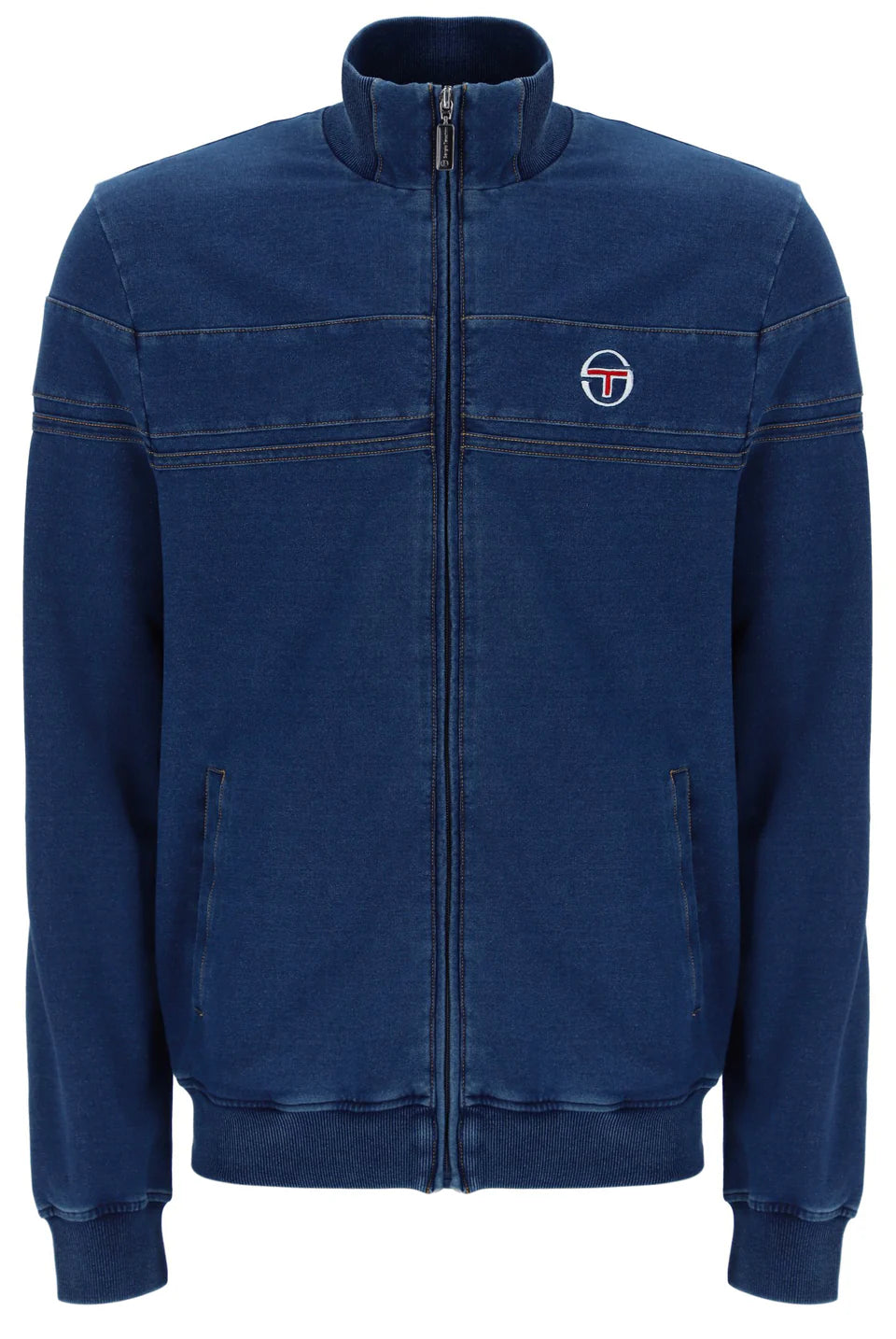 Sergio Tacchini Men's DNM Damarindo Denim Track Top Mid Denim Blue