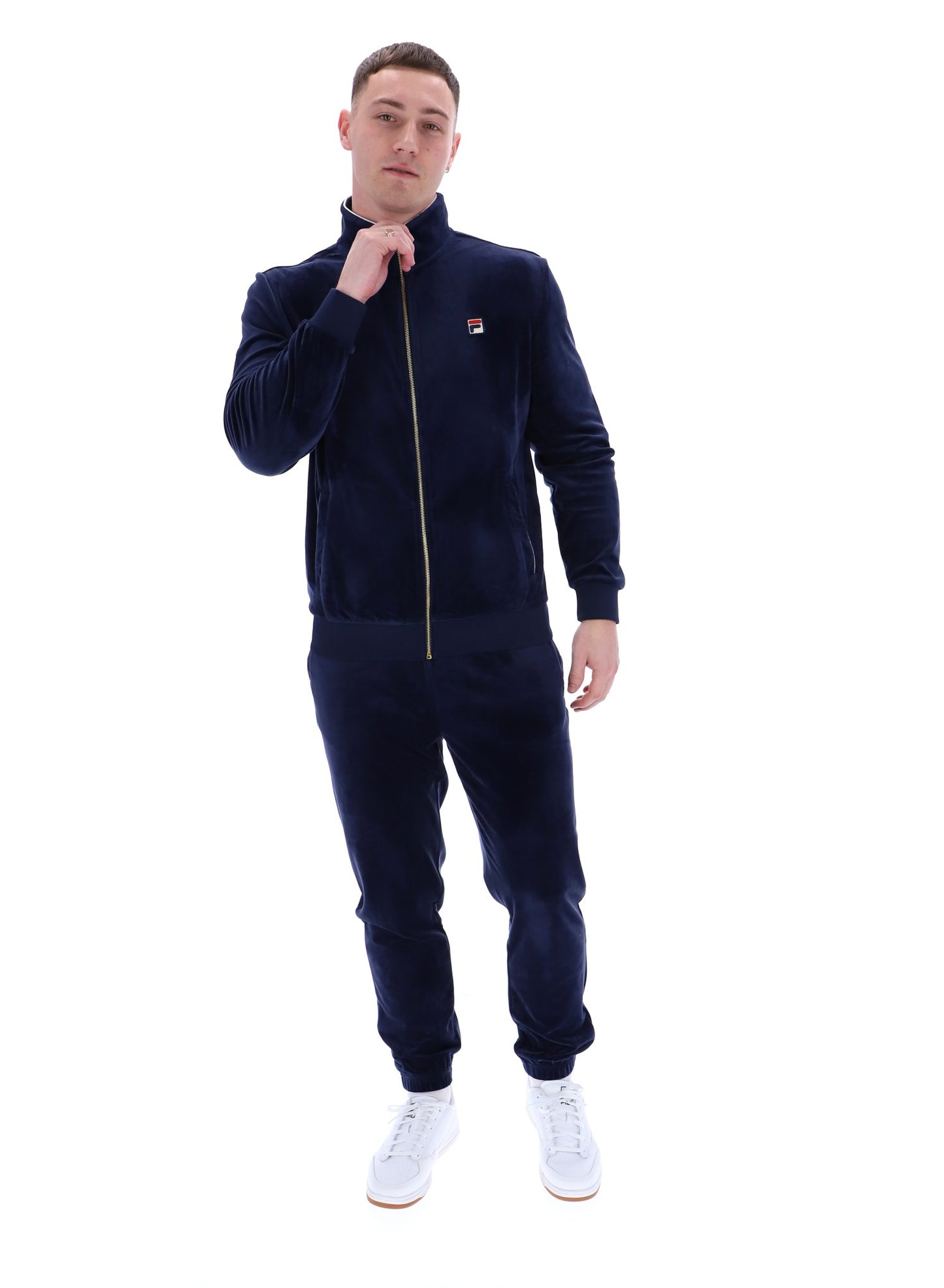 Fila Vintage Men's Irving 2 Velour Track Top Fila Navy Blue