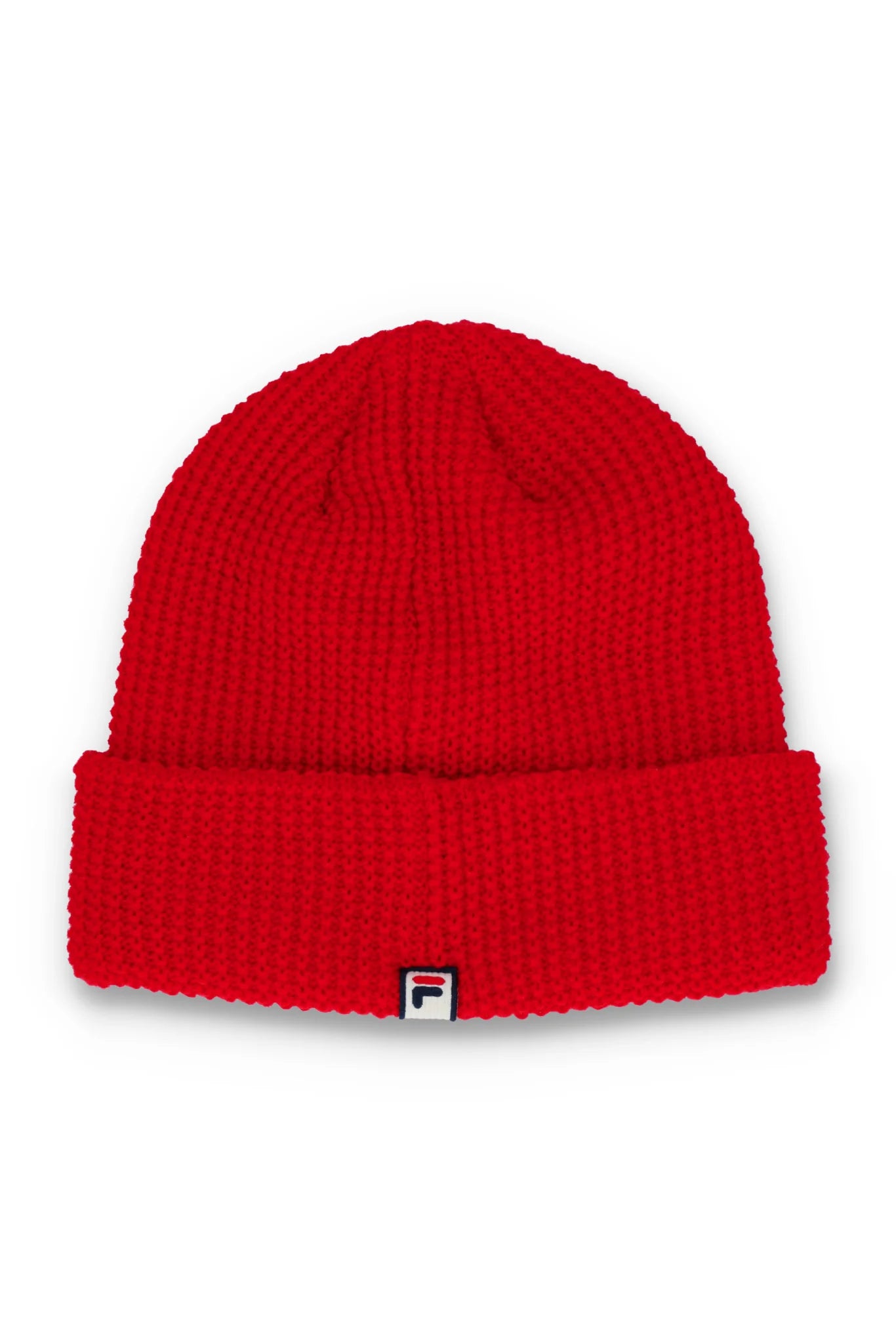 Fila Vintage Men's FHXF2307 Kudoslux Reverse Knit Turn Up Beanie Hat Fila Red