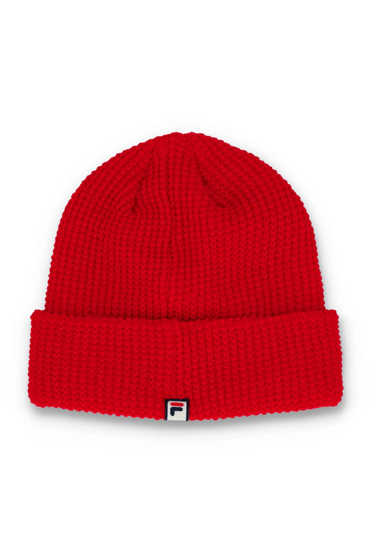 Fila Vintage Men's FHXF2307 Kudoslux Reverse Knit Turn Up Beanie Hat Fila Red
