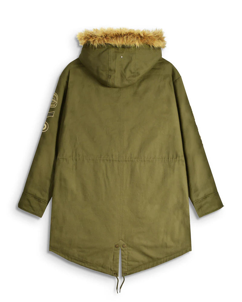 Lambretta Men's LAMDS010 Cotton Canvas Parka Khaki Green