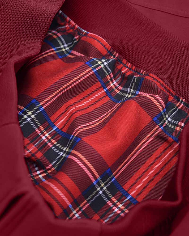 Lambretta Men's LMBBHH1 Shower Resistant Classic Harrington Jacket Burgundy