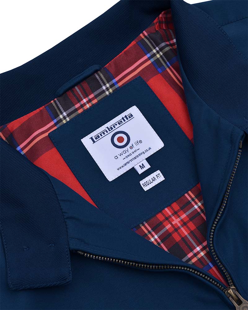 Lambretta Men's LMBBHH1 Shower Resistant Classic Harrington Jacket Navy Blue