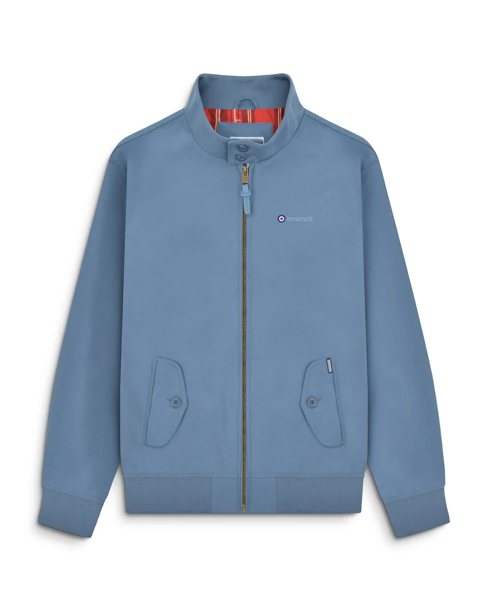 Lambretta Men's LMBBHH1 Shower Resistant Classic Harrington Jacket Mid Blue