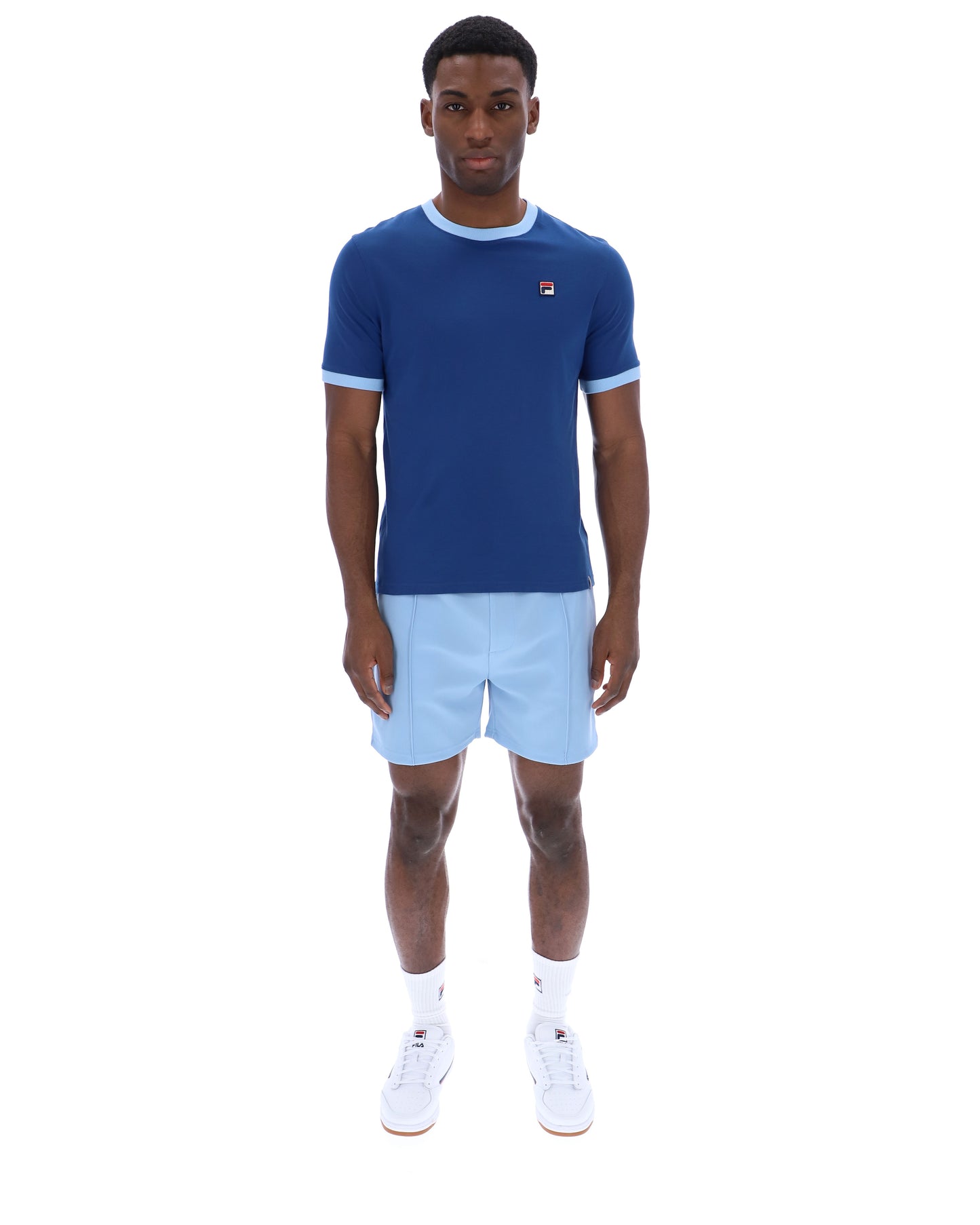 Fila Vintage Men's Marconi Essential Ringer T Shirt Limoges / Frozen Fjord