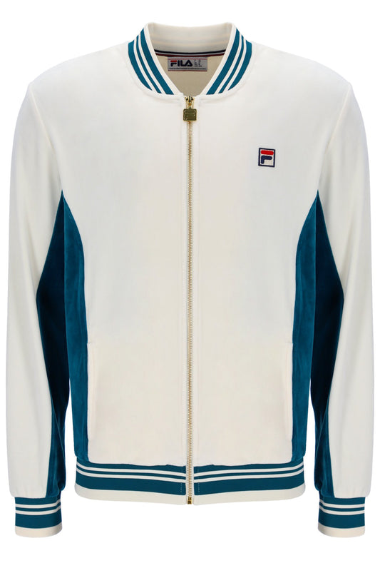 Fila Vintage Men's Miguel Velour Track Top Gardenia /Deep Lagoon