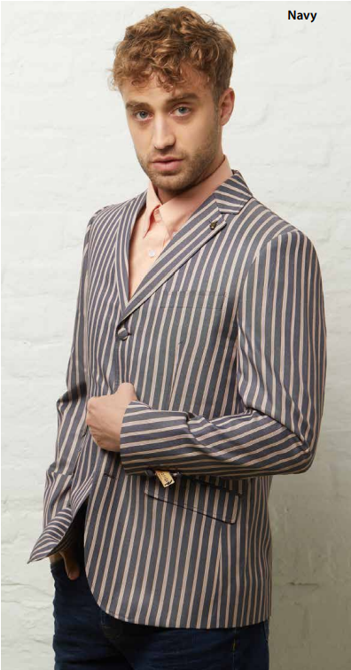 Gabicci Vintage Men's V54GJ04 Henley Boating Blazer Navy