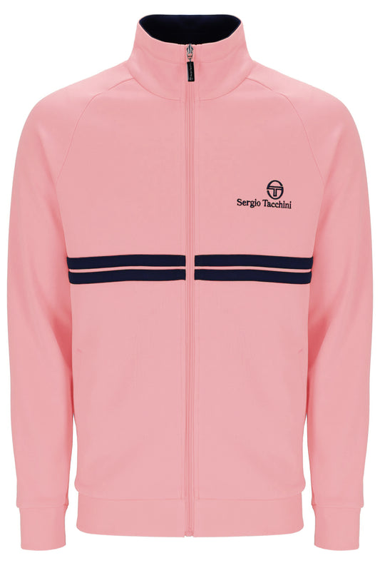 Sergio Tacchini Men's New Dallas Track Top Quartz Pink / Maritime Blue