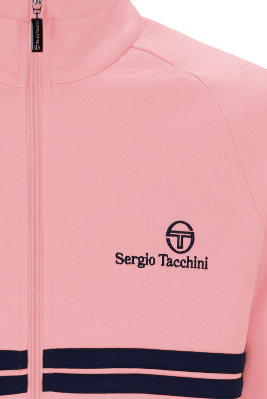Sergio Tacchini Men's New Dallas Track Top Quartz Pink / Maritime Blue
