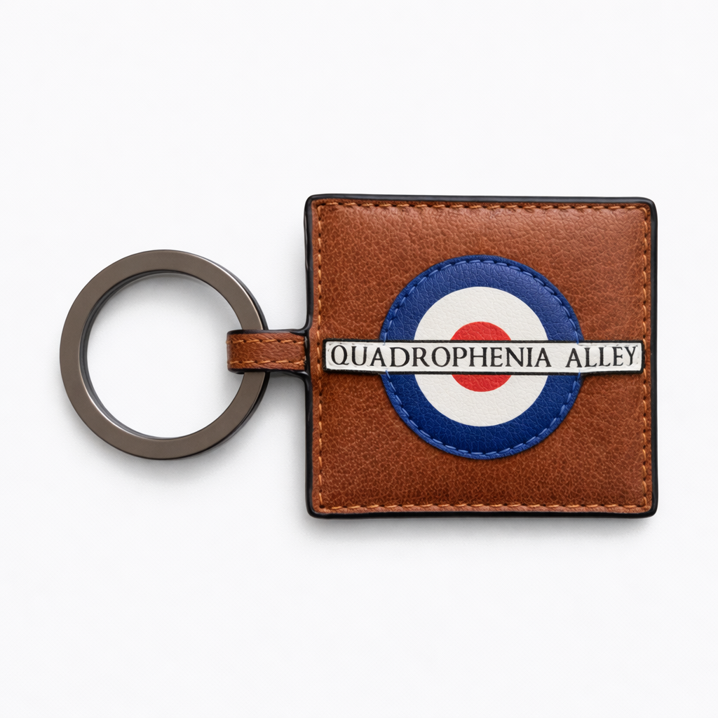 Quadrophenia Alley Exclusive Mod Target Leather Keyring Brown