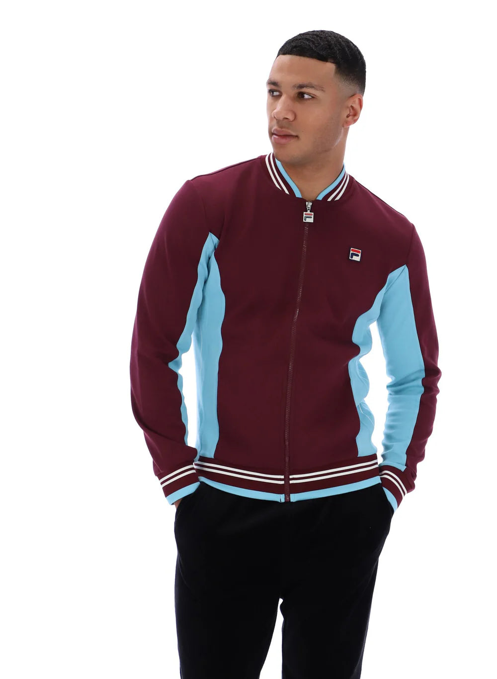 Fila Vintage Men's Settanta 2 Track Top Fig / Milky Blue / Gardenia