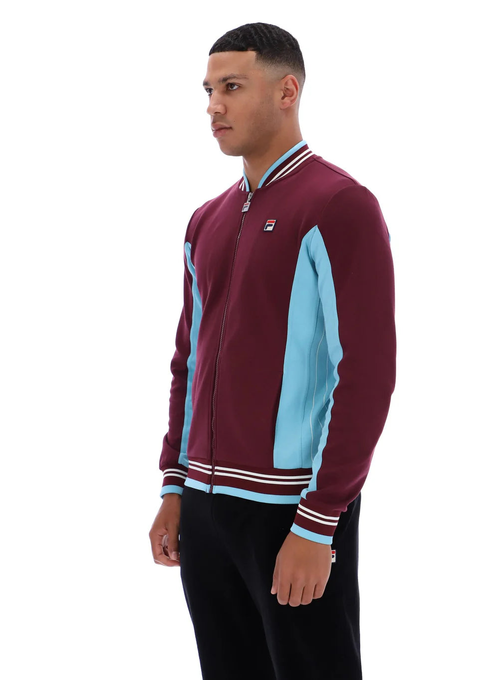 Fila Vintage Men's Settanta 2 Track Top Fig / Milky Blue / Gardenia