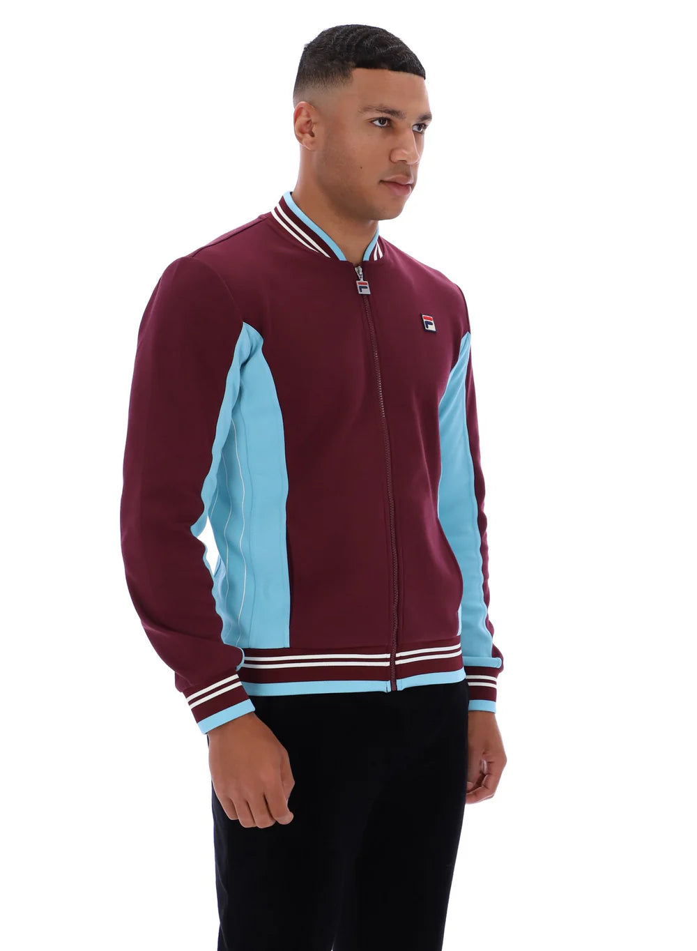 Fila Vintage Men's Settanta 2 Track Top Fig / Milky Blue / Gardenia