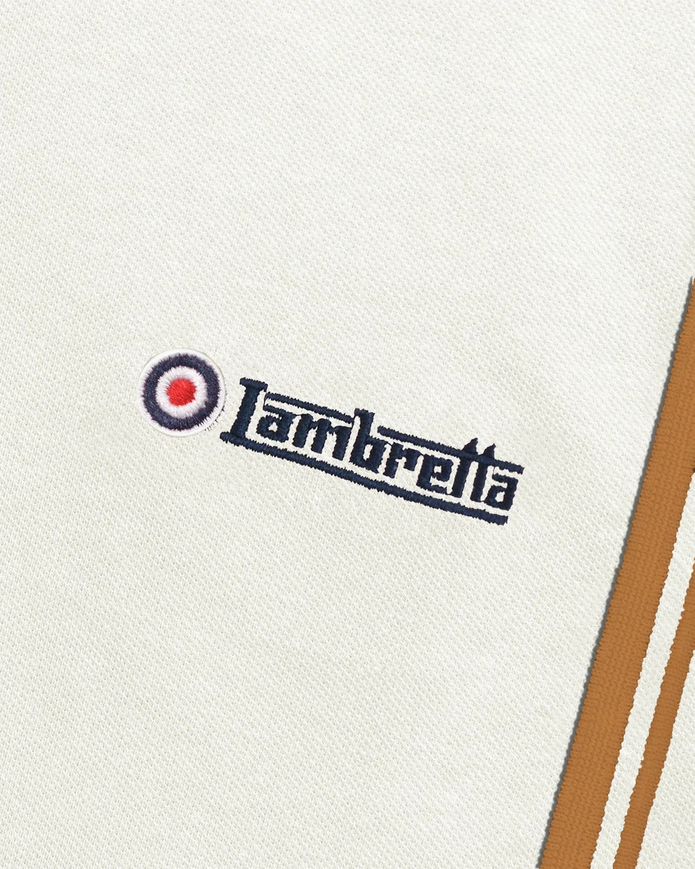 Lambretta SS1608 Twin Tipped Polo Shirt Jet Stream / Tobacco