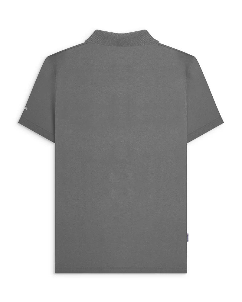 Lambretta Men's SS6014 Badges Polo Shirt Iron Grey