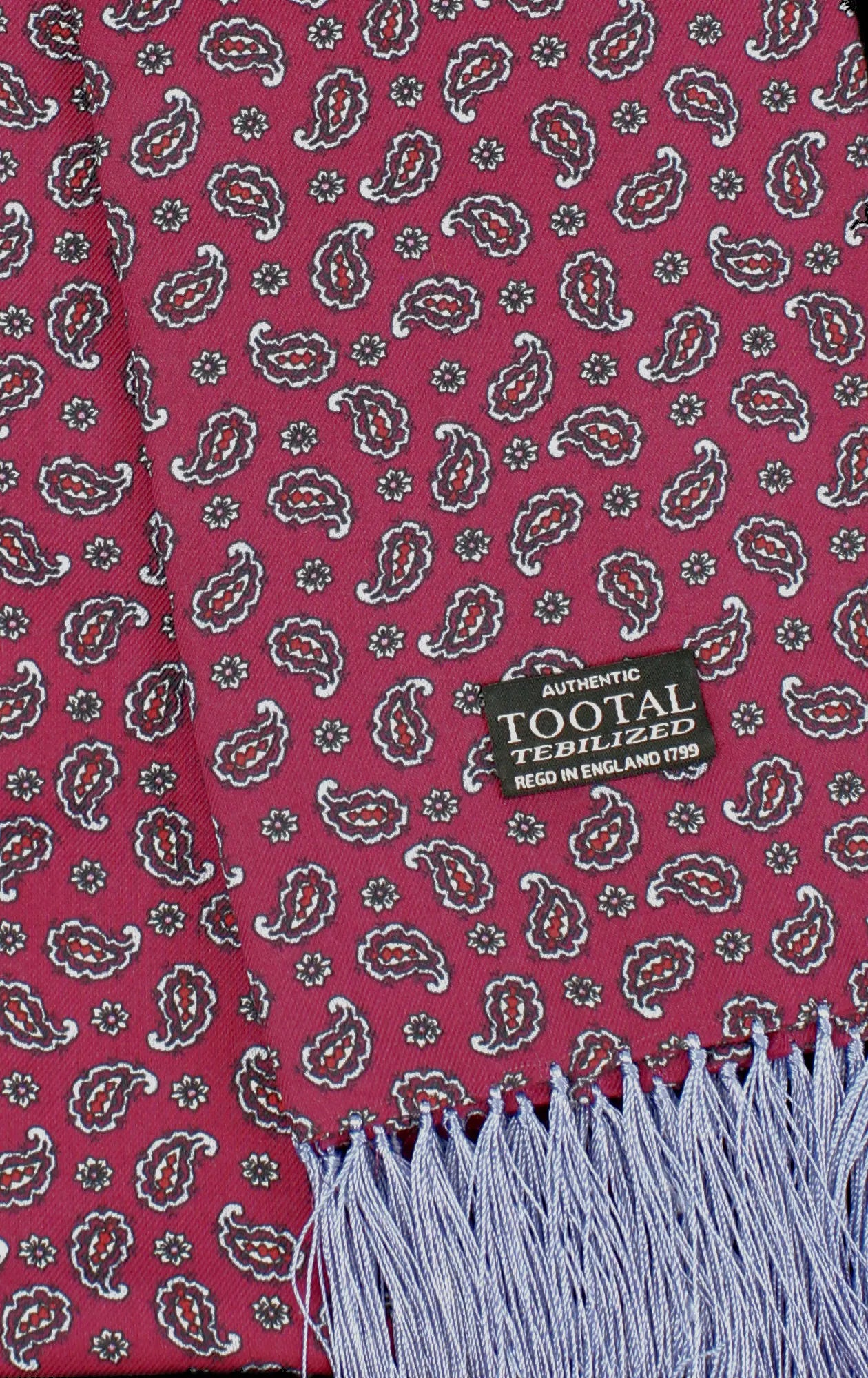 Tootal Men's TB9233 Mini Paisley Rayon Scarf Wine / Blue