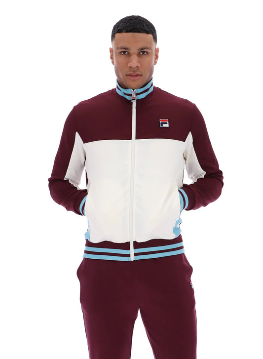 Fila Vintage Men's Tiebreaker Funnel Track Top Fig / Gardenia / Milky Blue