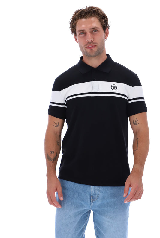 Sergio Tacchini STM14554 SS Young Line Polo Shirt Black / White