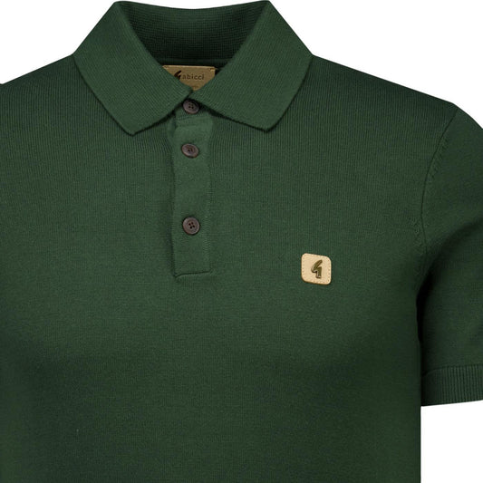 Gabicci Vintage Men's V19GK04 Jackson SS Knit Polo Shirt Forest Green