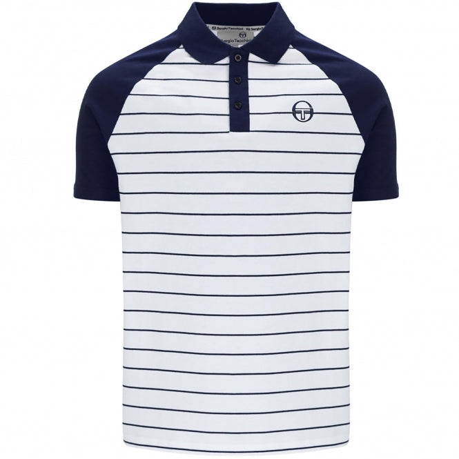 Sergio Tacchini Men's STM12158 Sandro Striped Polo Shirt Maritime Blue