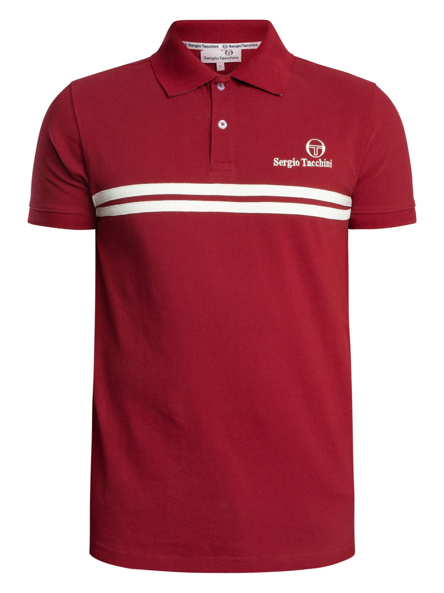 Sergio Tacchini Men's STM21140 New Supermac Polo Shirt Rhubarb / Gardenia