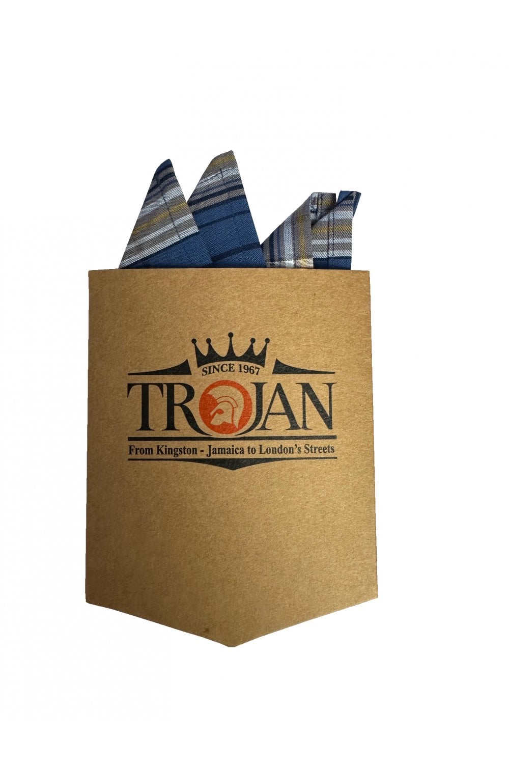 Trojan Records Men's TC1062 SS Large Check Shirt Cobalt Blue