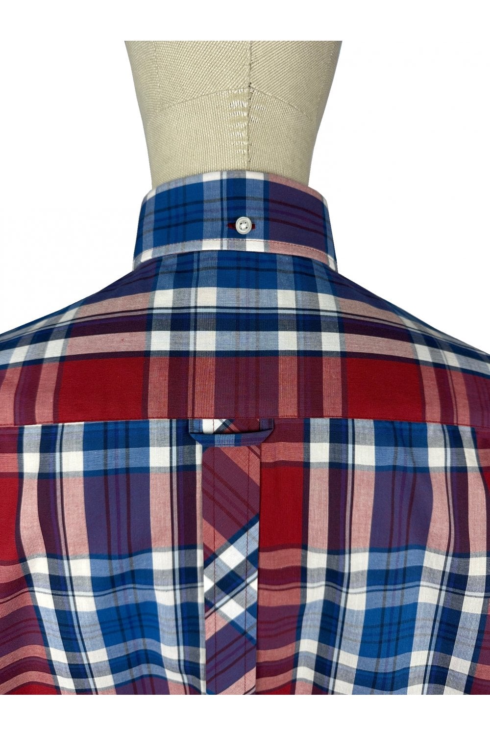 Trojan Records Men's TC1047 SS Multi-Check Shirt Cobalt Blue