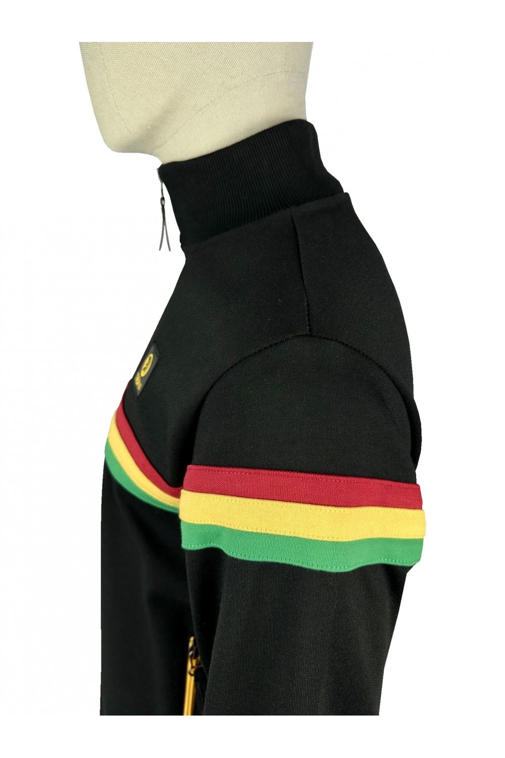 Trojan Records Men's TR9102 Retro Stripe Track Top Black