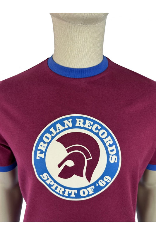 Trojan Records Men's TC1006 Spirit Of '69 Logo Tee Shirt Port