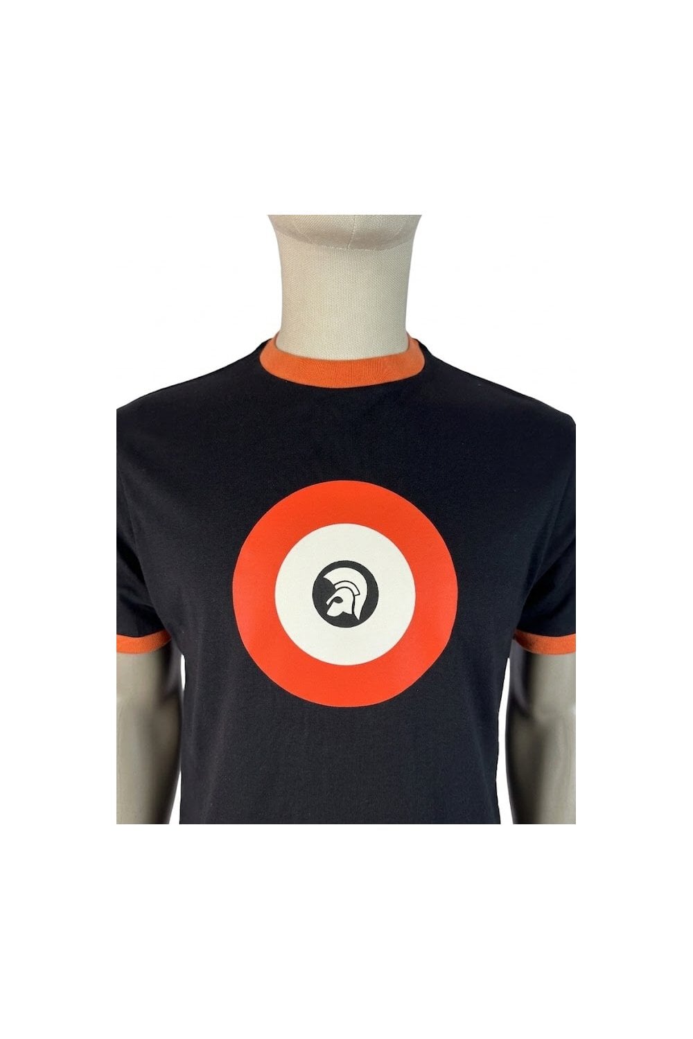 Trojan Records Men's TC1040 Target Ringer Tee Shirt Black