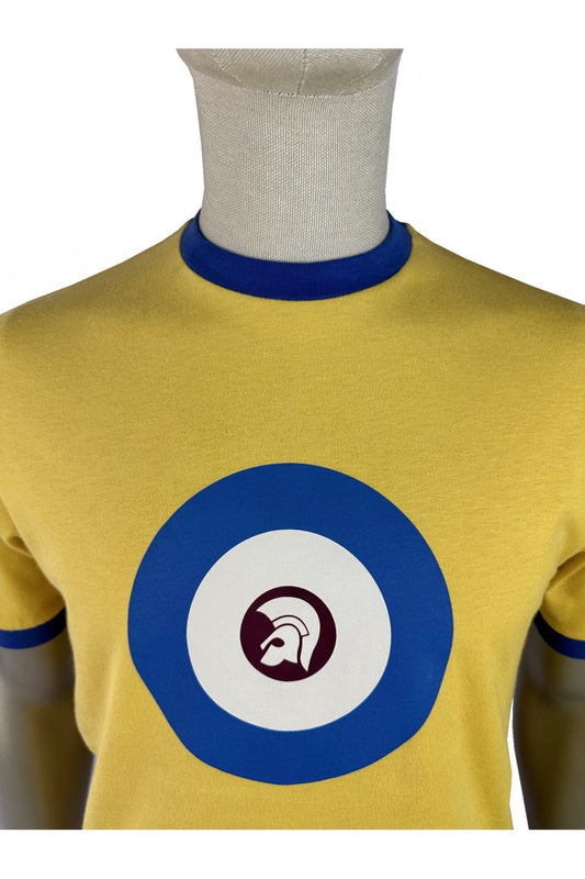 Trojan Records Men's TR9036 Target Ringer Tee Shirt Mustard