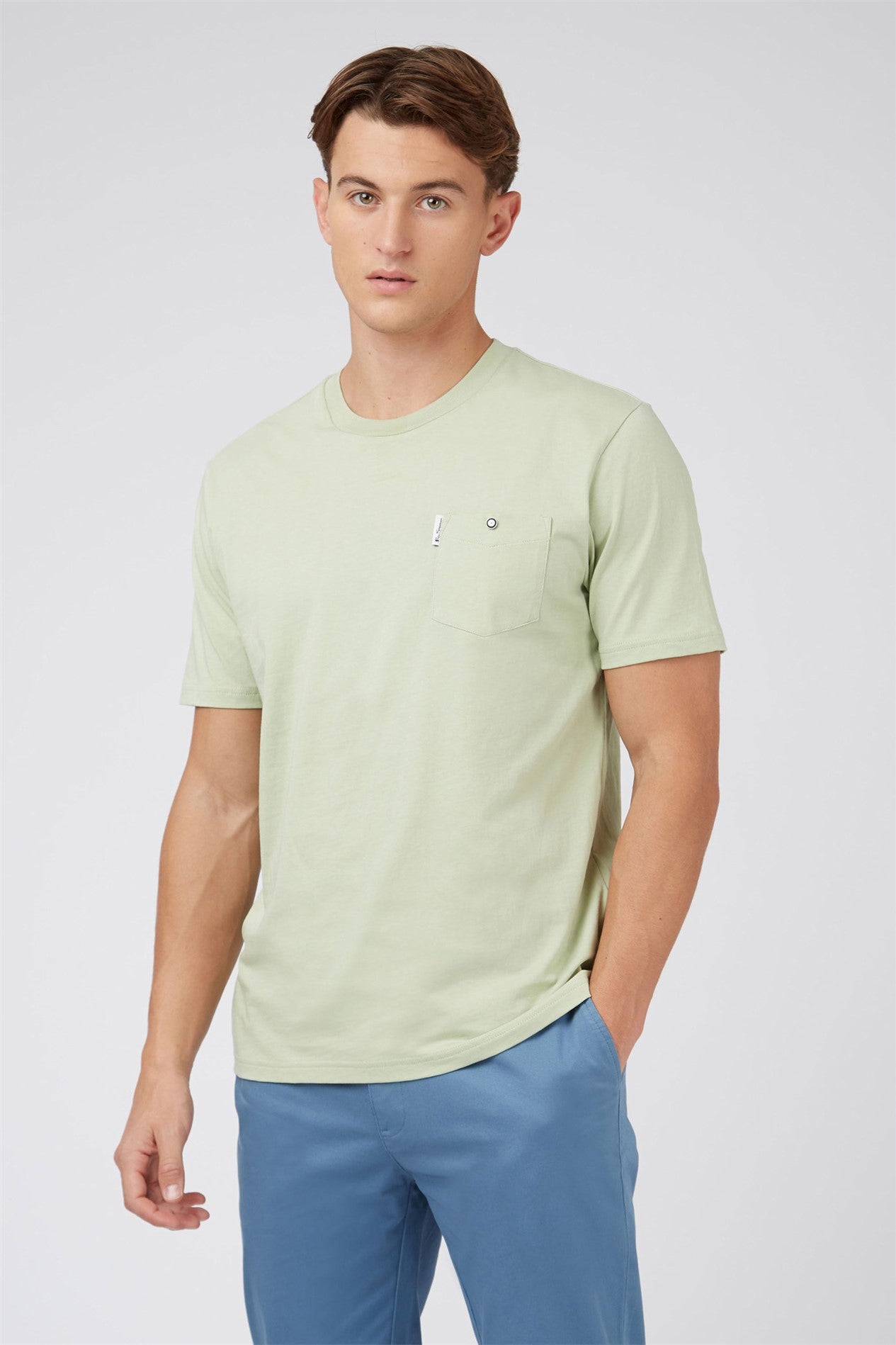 Ben Sherman Men's 0059326 SS Signature Pocket T-Shirt Pistachio Green