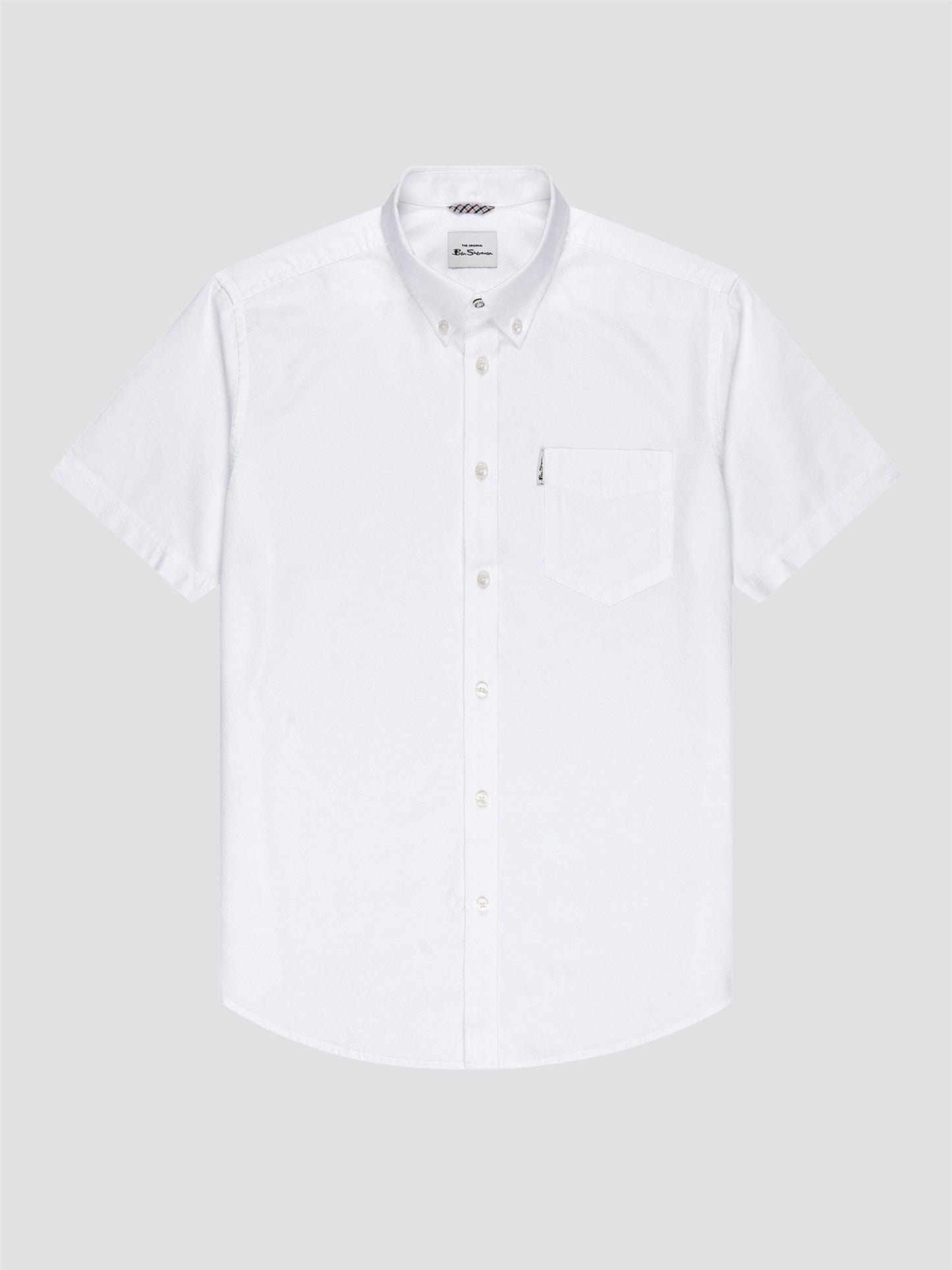 Ben Sherman Men's 1012489 SS Signature Oxford Shirt White