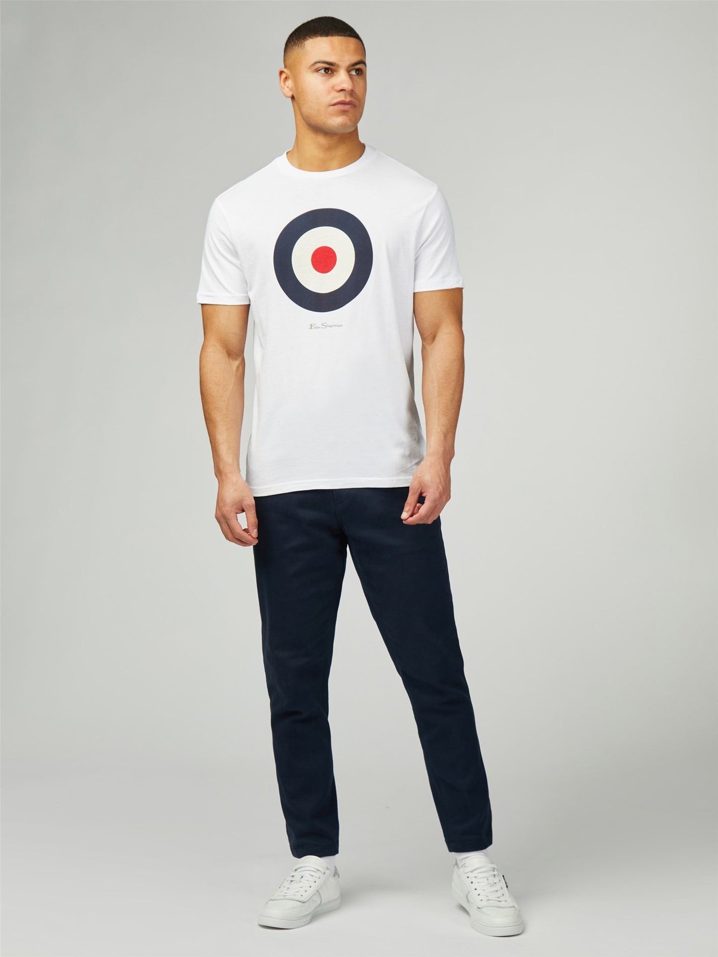 Ben Sherman Men's 1012349 SS Signature Target T-Shirt White