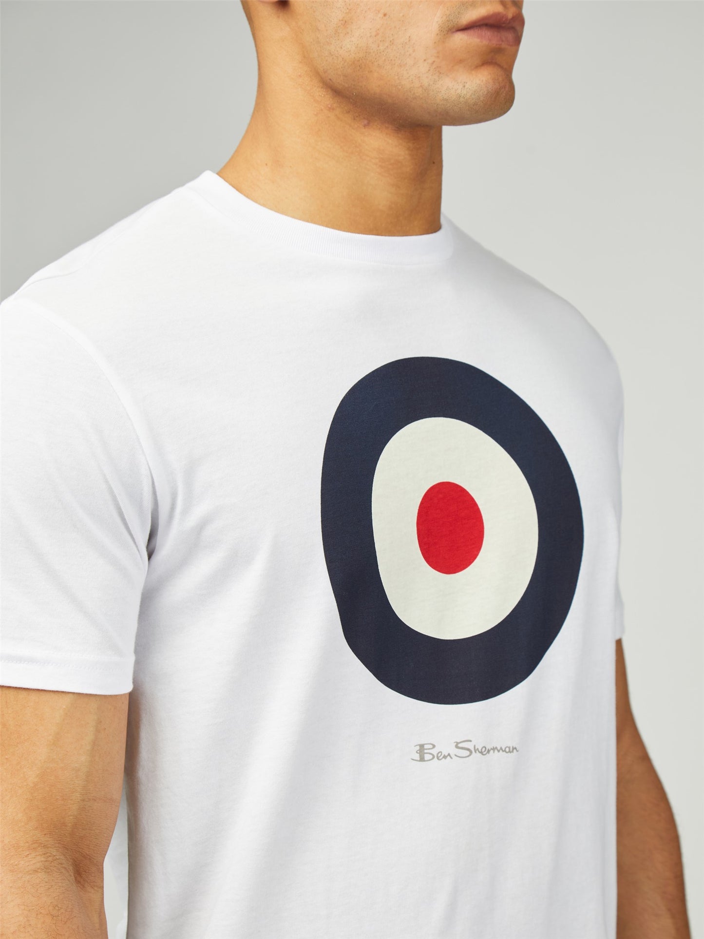 Ben Sherman Men's 1012349 SS Signature Target T-Shirt White