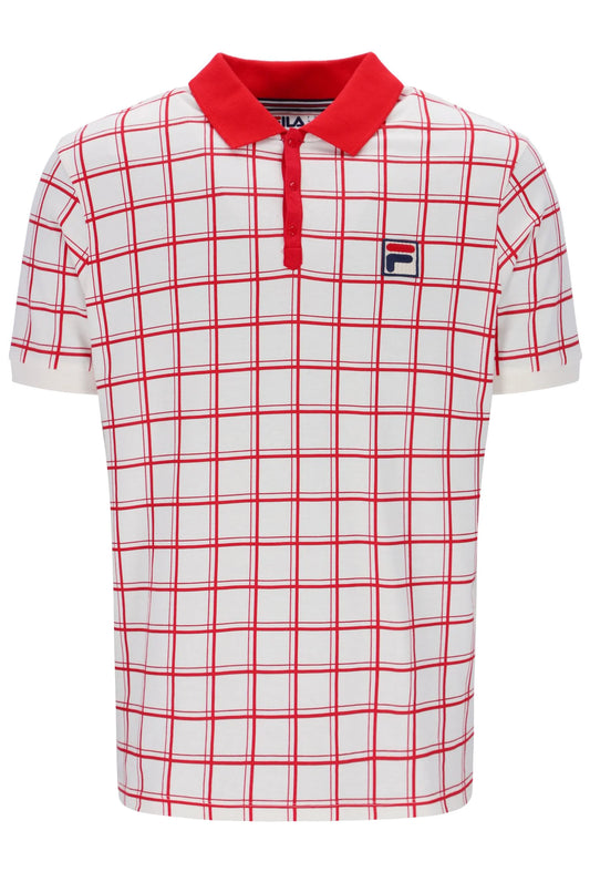 Fila Vintage Men's Bobby Check Polo Shirt Gardenia Cream