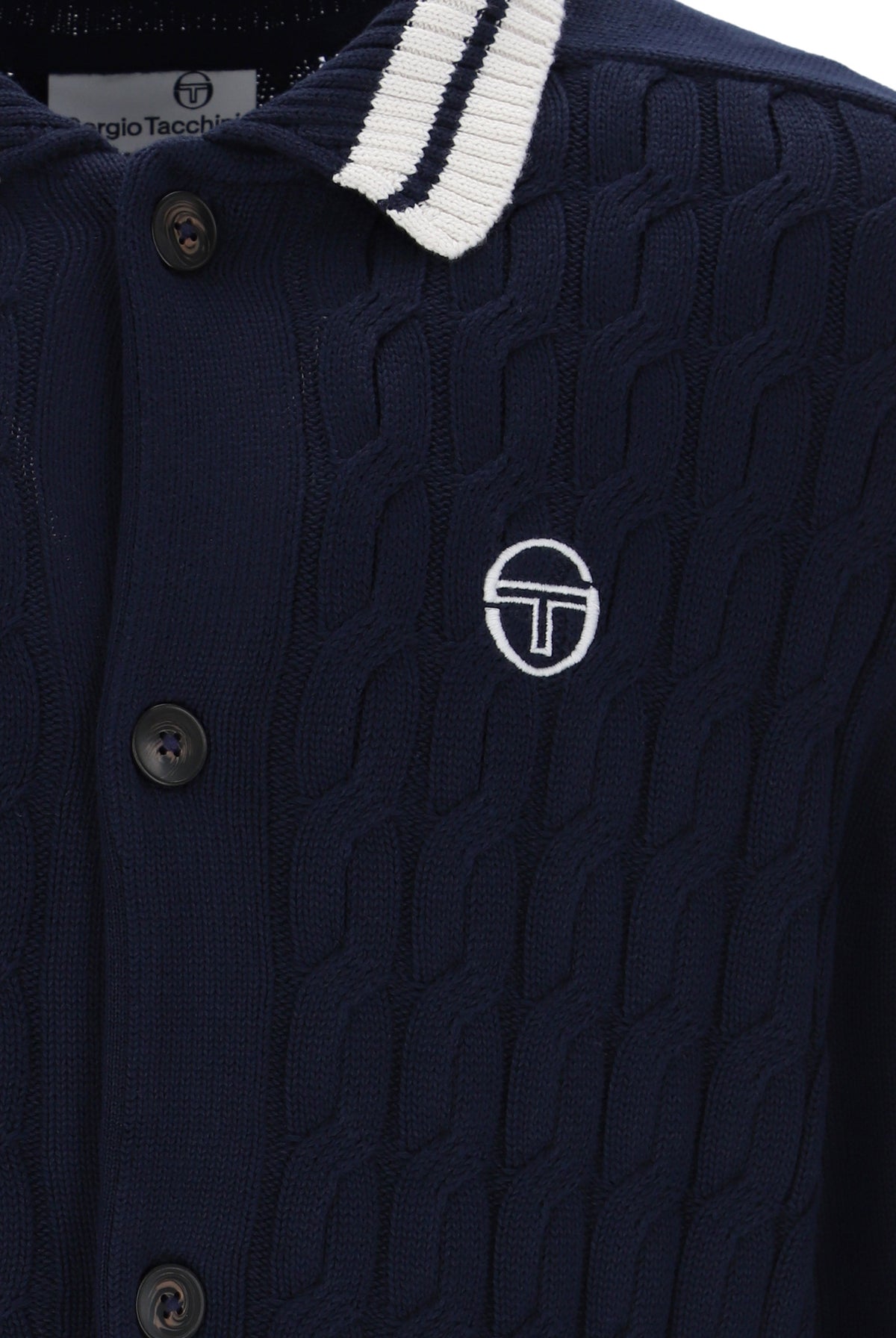 Sergio Tacchini Brutta Knitted Cardigan Maritime Blue / Gardenia