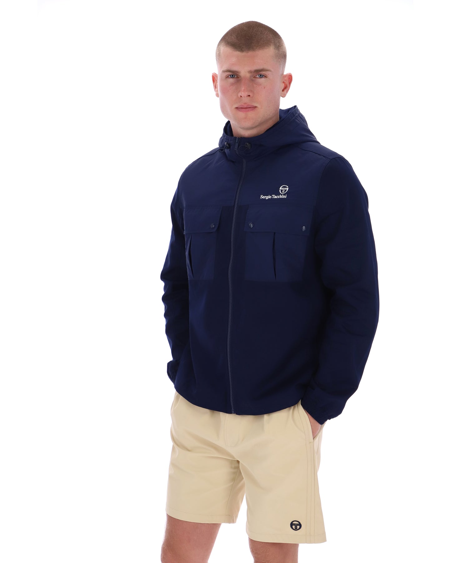 Sergio Tacchini Men's Calisti Hooden Jacket Maritime Blue