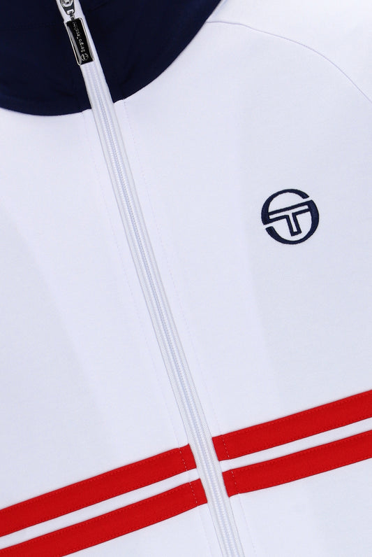 Sergio Tacchini Men's Dallas Track Top White / Maritime Blue / Adrenaline Rush