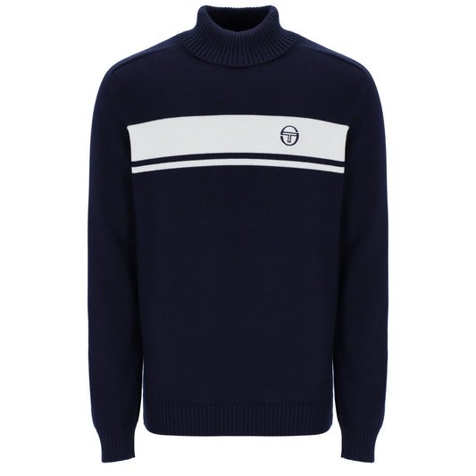 Sergio Tacchini Men's Damarindo Turtle Neck Jumper Maritime Blue