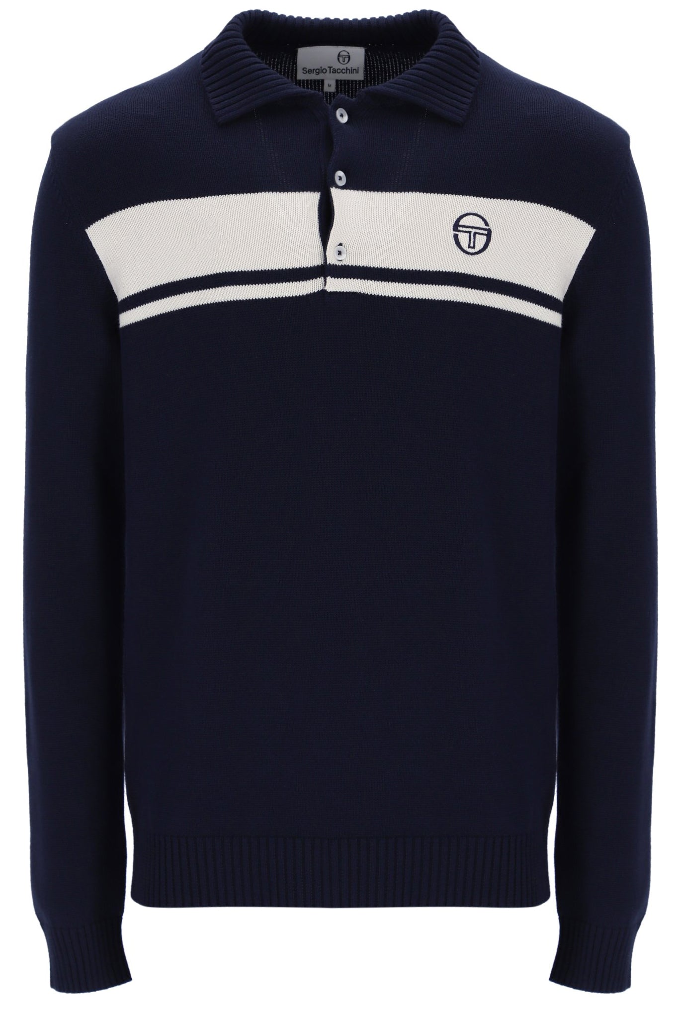 Sergio Tacchini Men's Damarindo Knitted Polo Shirt Maritime Blue / Gardenia