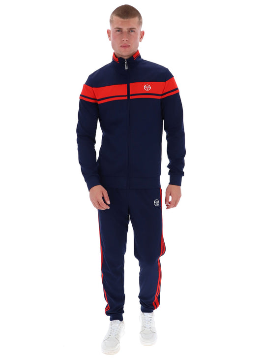Sergio Tacchini Men's Damarindo Track Top Maritime Blue / Adrenaline Rush