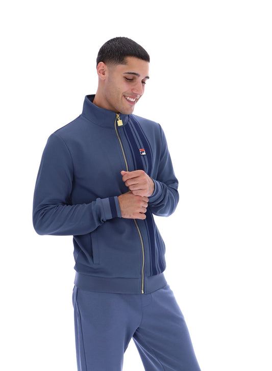 Fila Vintage Men's Dante Stripe Track Top Vintage Indigo Blue