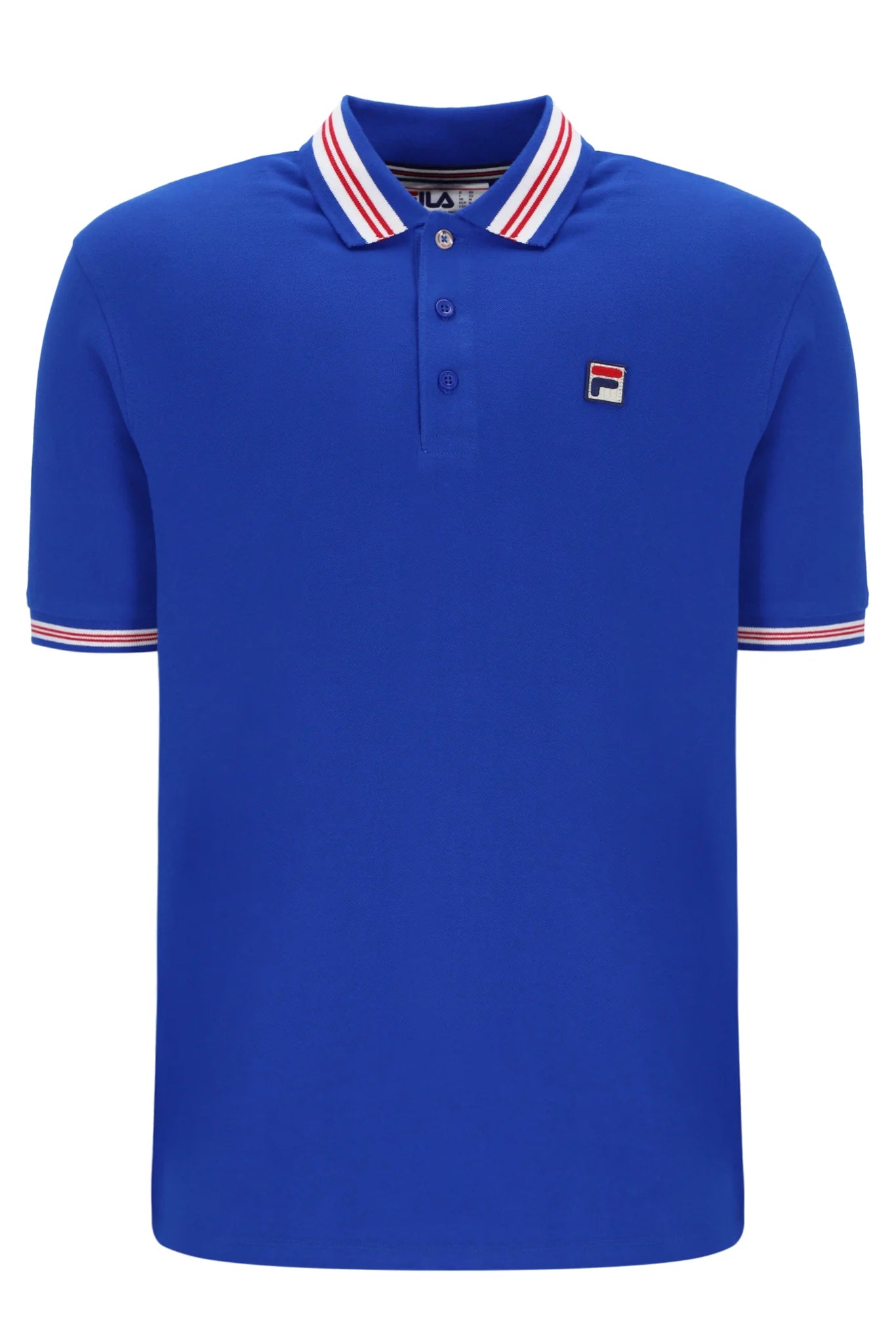 Fila Vintage Men's Faraz Tipped Rib Polo Shirt Surf the Web Blue