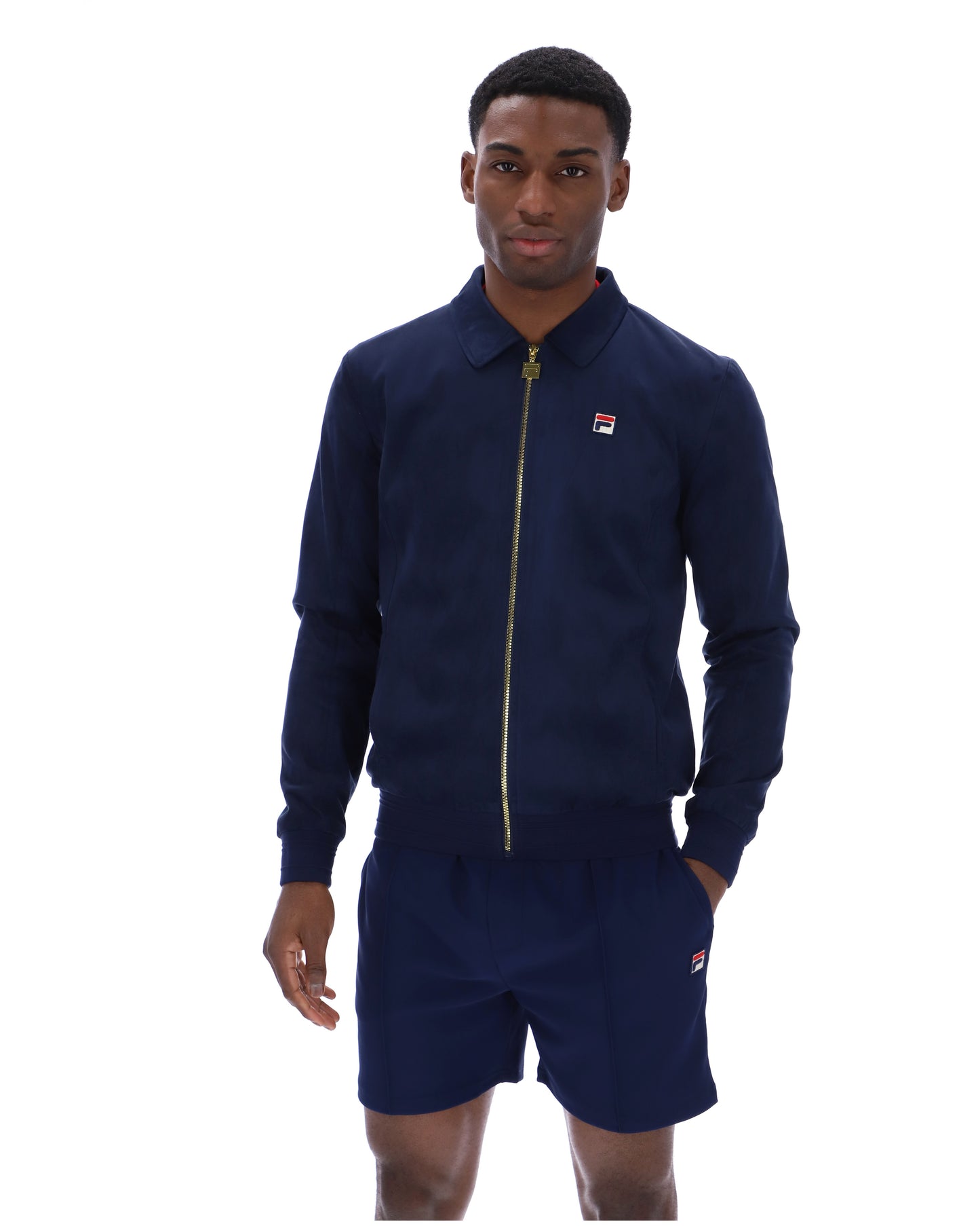 Fila Vintage Men's Francesco Suede Jacket Fila Navy