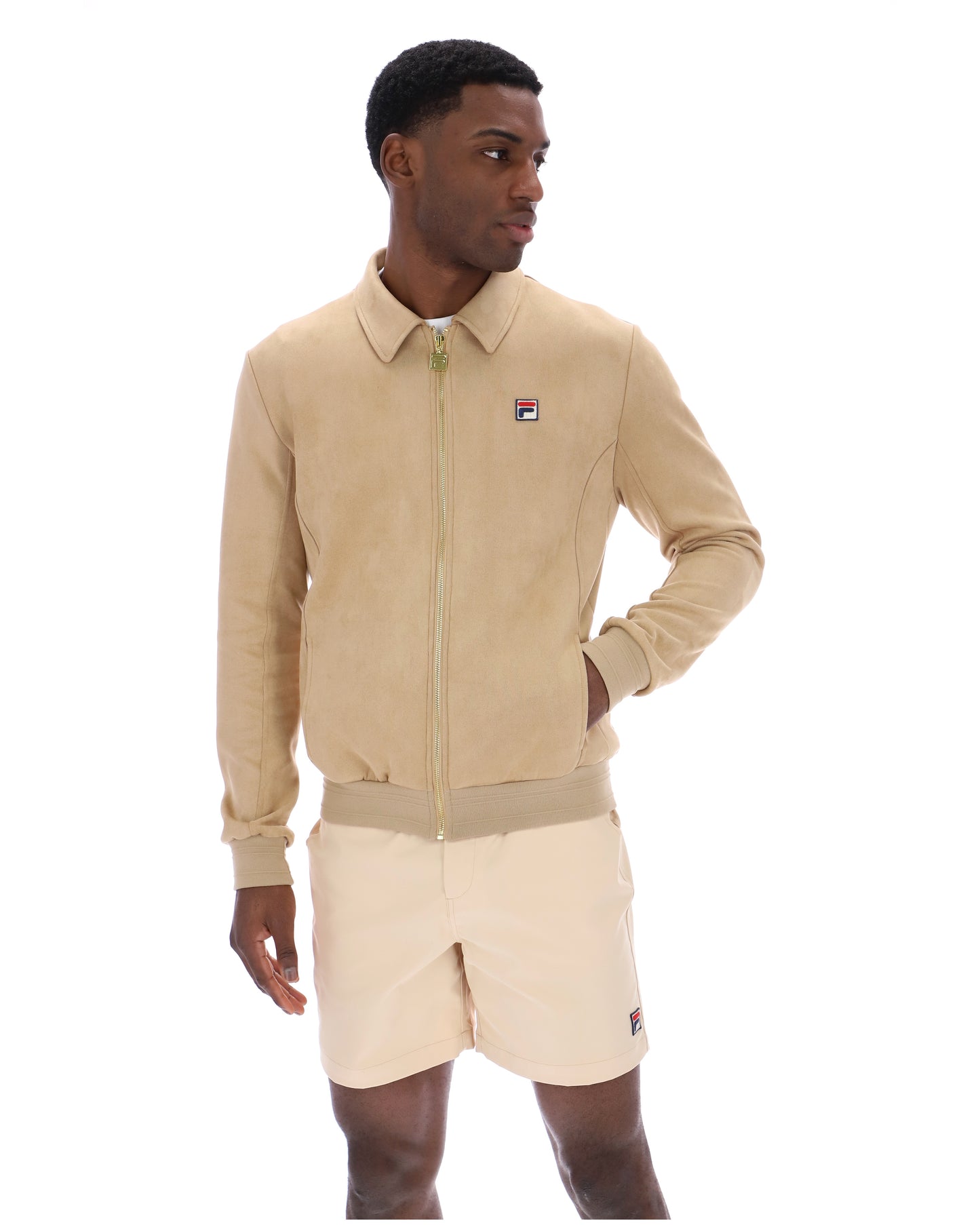Fila Vintage Men's Francesco Suede Jacket Classic Beige