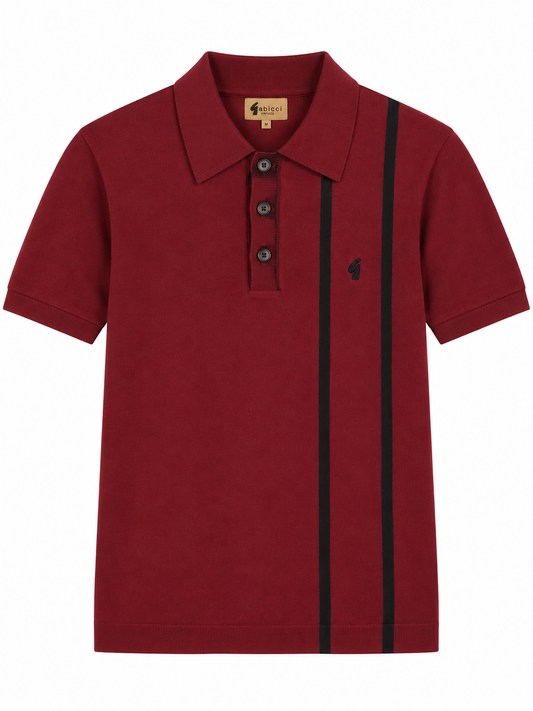 Gabicci Vintage Men's V57GM23 Beckenham Polo Shirt Claret Red